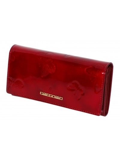 Skórzany portfel damski GREGORIO BT100 czerwony